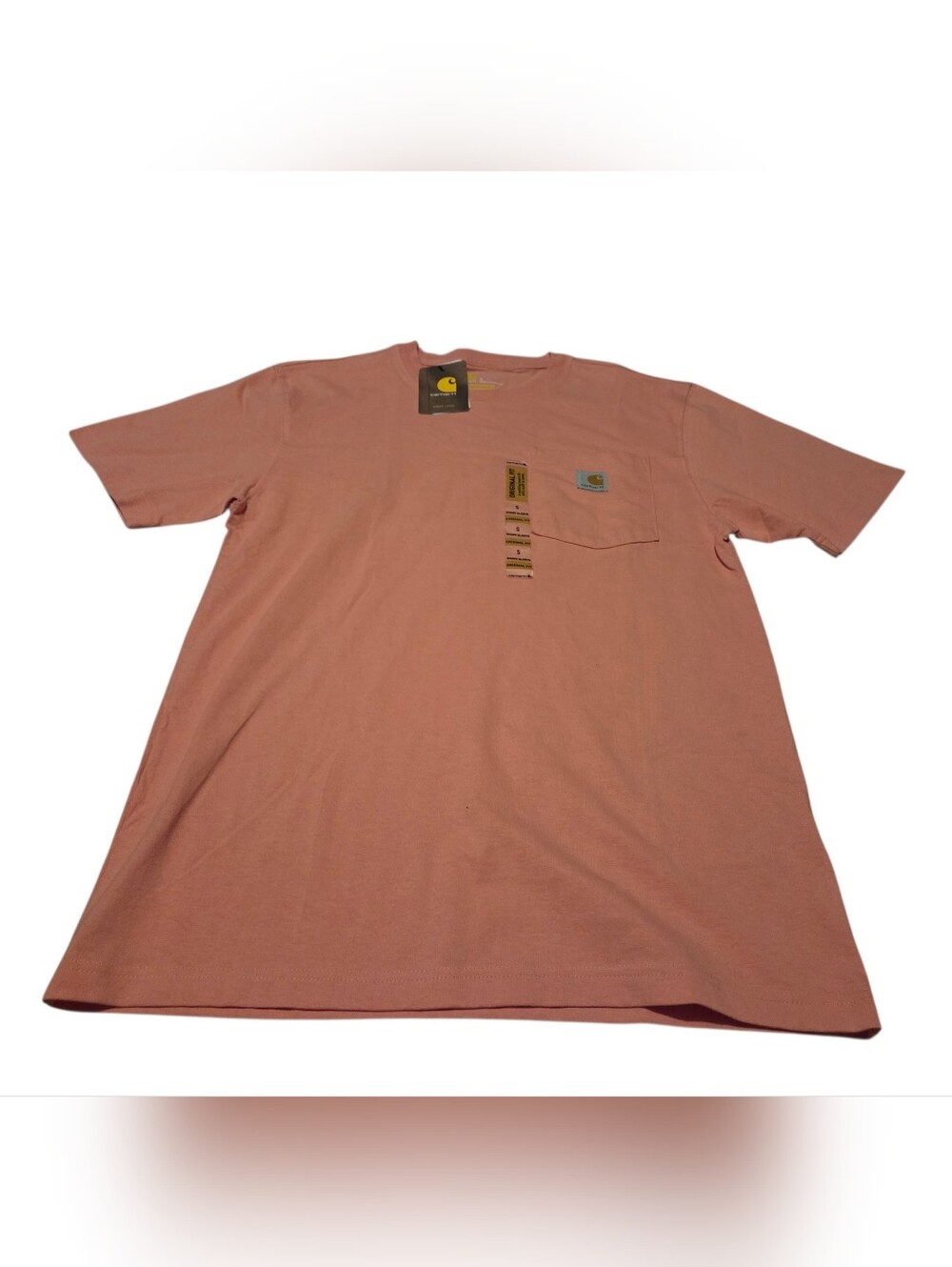Women’s Carhartt K87 Heavyweight Workwear Pocket T-Shirt Muted Pink Coral Small